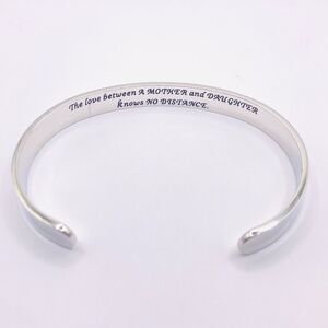 Silver Cuff Bracelet Inspirational Mother Daughter Gift Cuff Bracelet